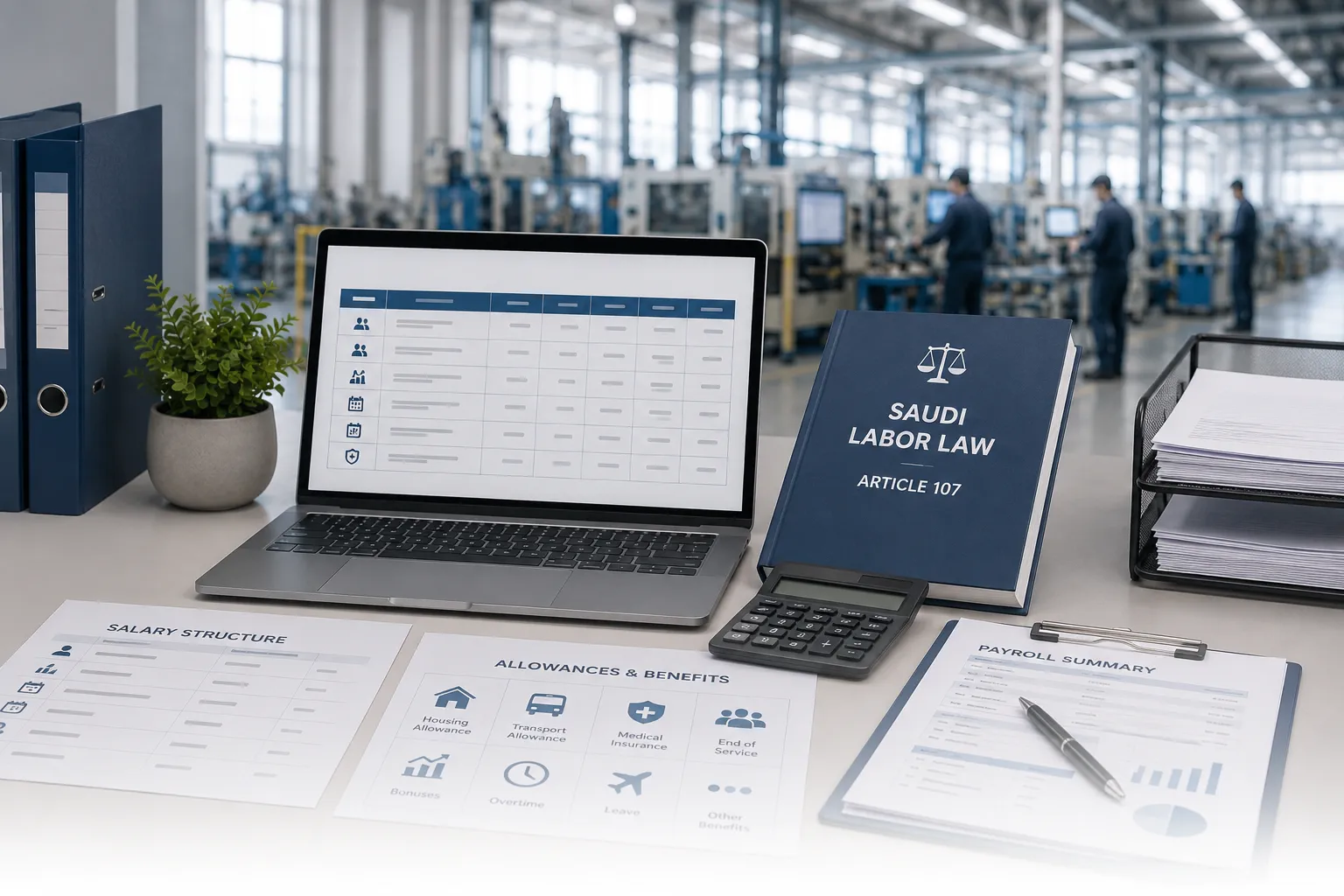 Saudi Manufacturing Salary Structure: Payroll Compliance, Article 107 Overtime, & Benefits Guide