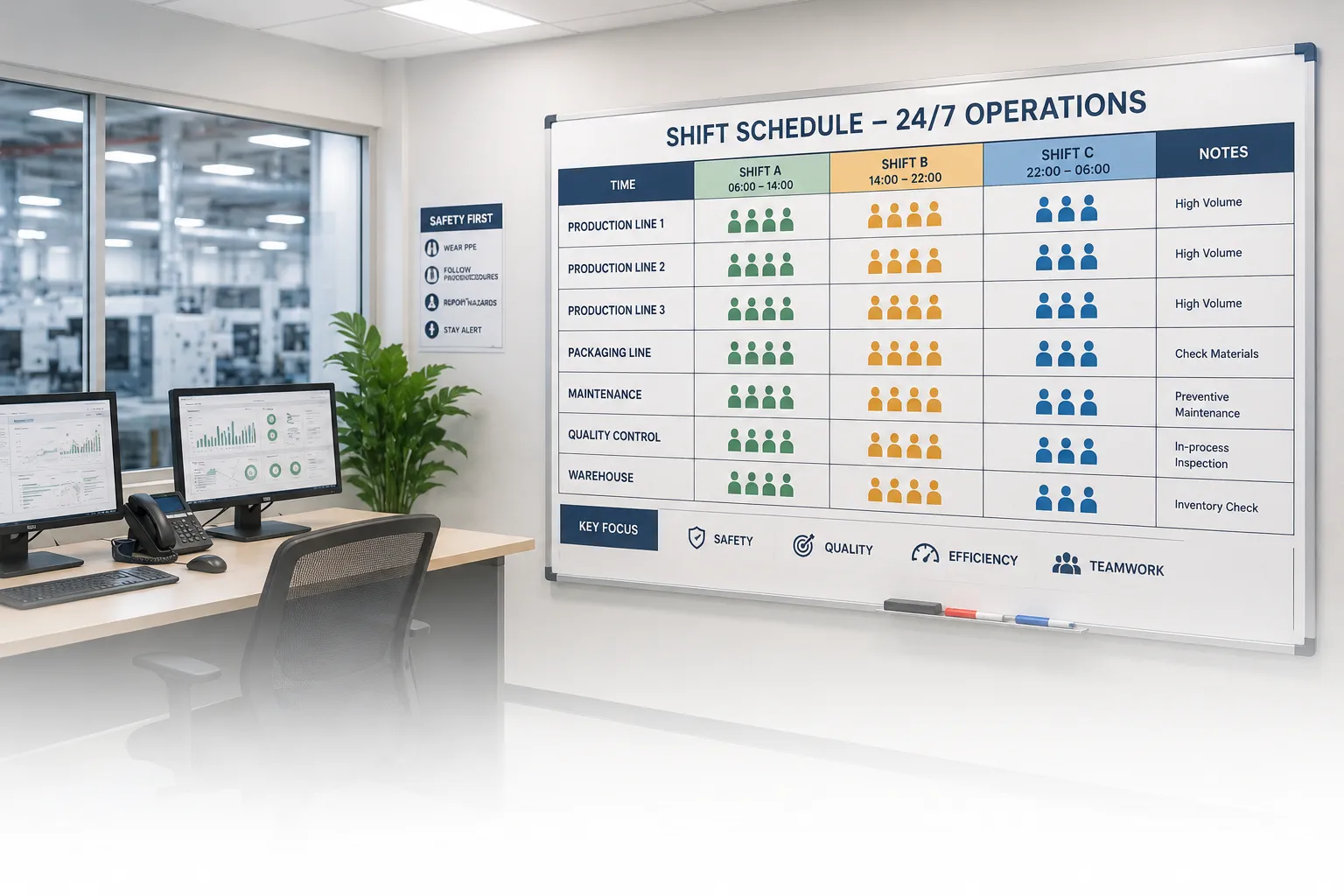 Shift Management and Continuous Operations in Saudi Factories: Ensuring Seamless Production Without Workforce Burnout